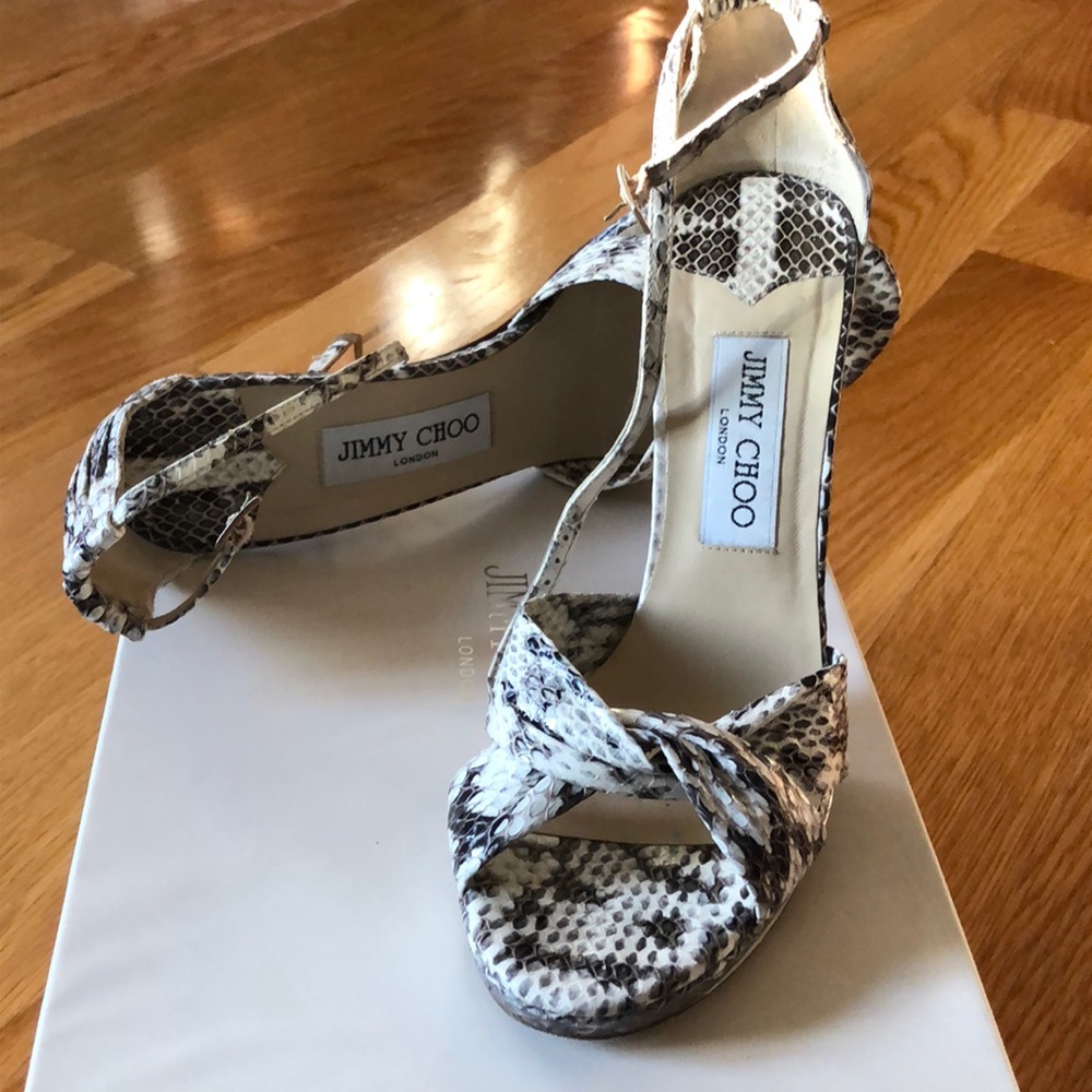 Jimmy Choo Snake Skin Elaphe platform sandals